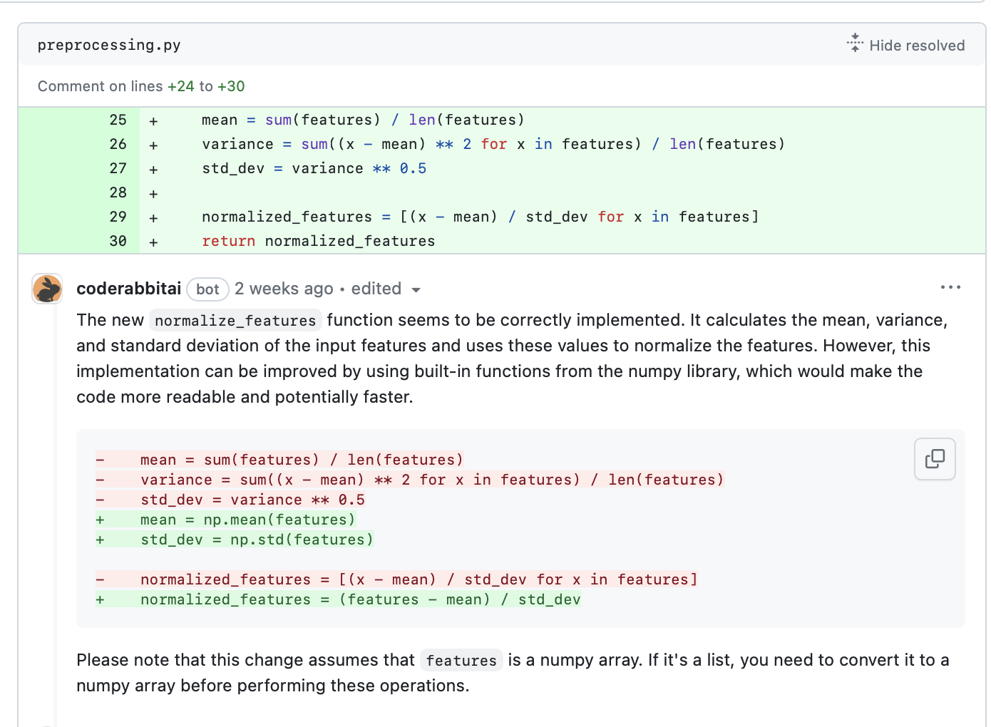 CodeRabbit vs Greptile - code review comment comparison