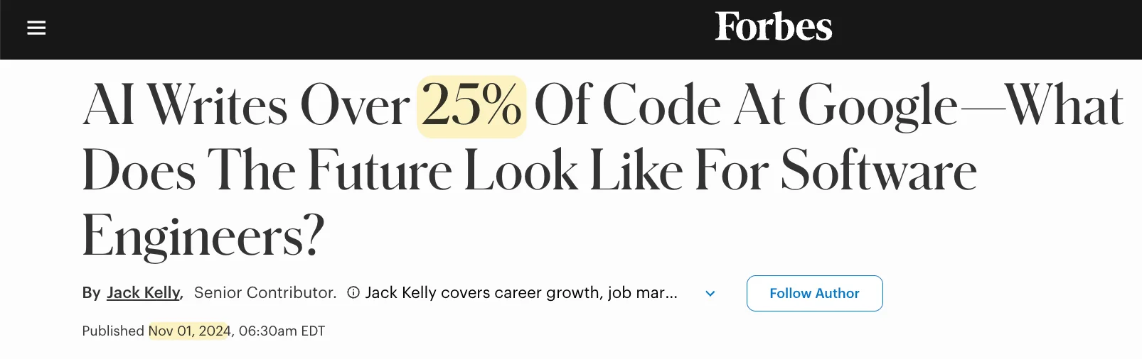 Post comparing code generation and review volume 1