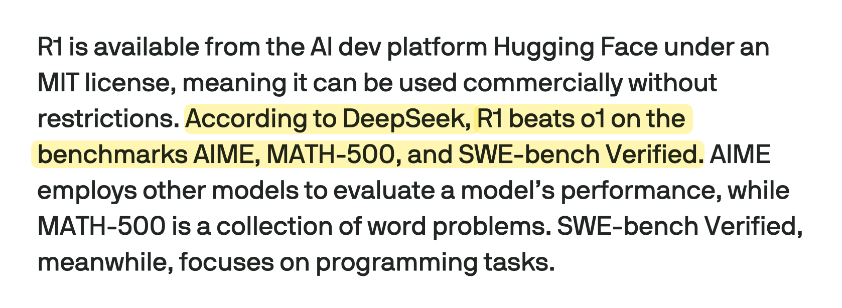 TechCrunch DeepSeek R1 claims to beat OpenAI o1 on SWE-bench